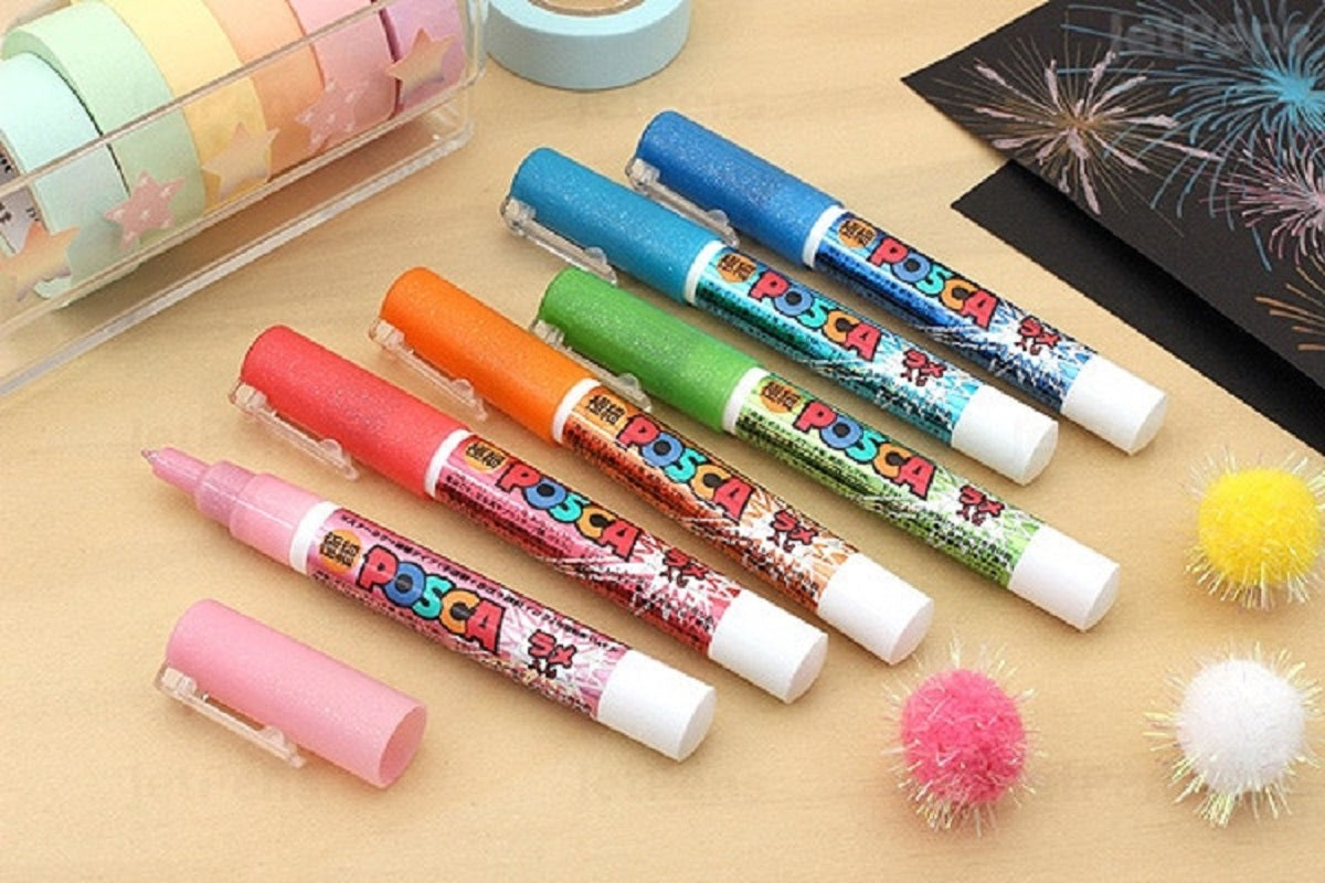 Posca Paint Marker 7 Culori Glitter PC-1ML Multicolor Set