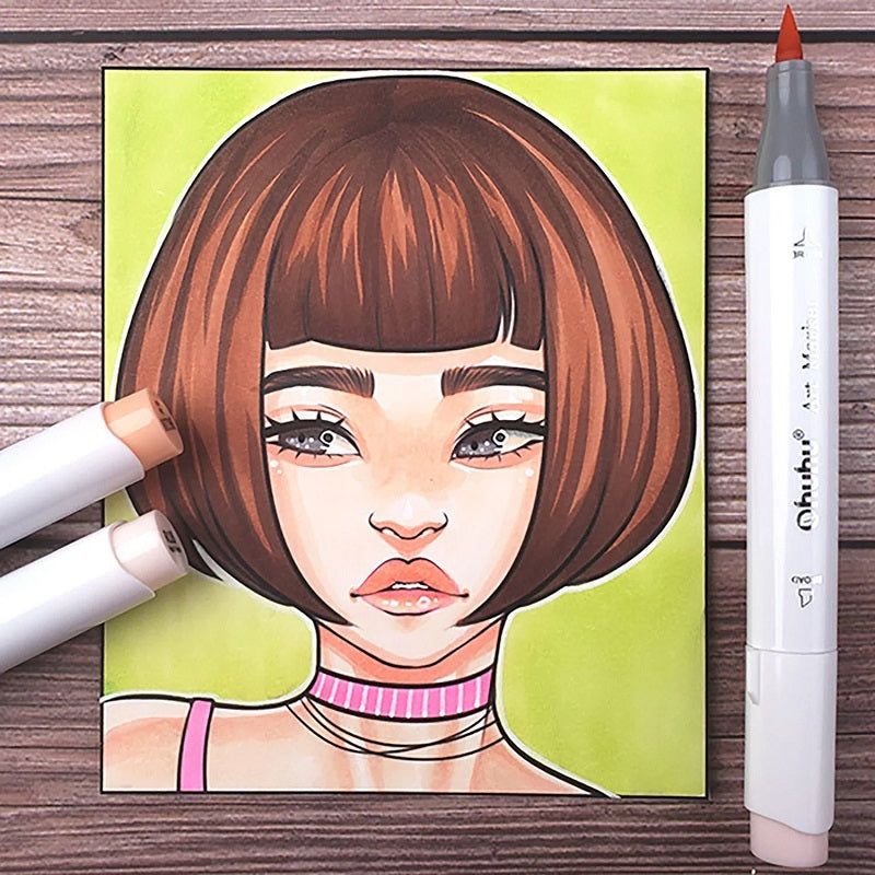 Ohuhu Honolulu Set 36 Markere, Baza Alcool, Capat Dublu Brush&Chisel, Skin Tones Y30-80400-81