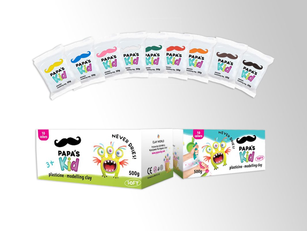 Papa's Kid Set 10 Plastiline Ecologice, Multicolor