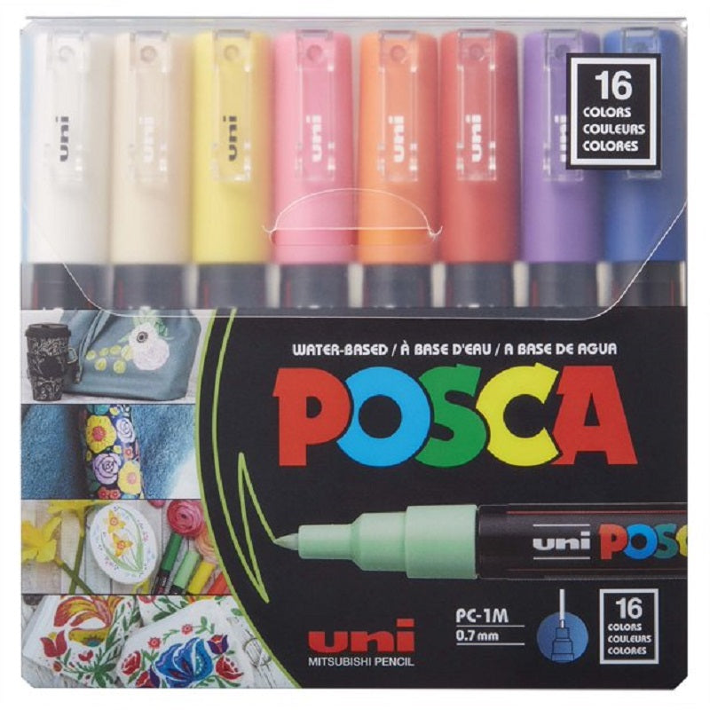 Posca Paint Marker 16 Culori PC-1M Extra Fine Basic Set