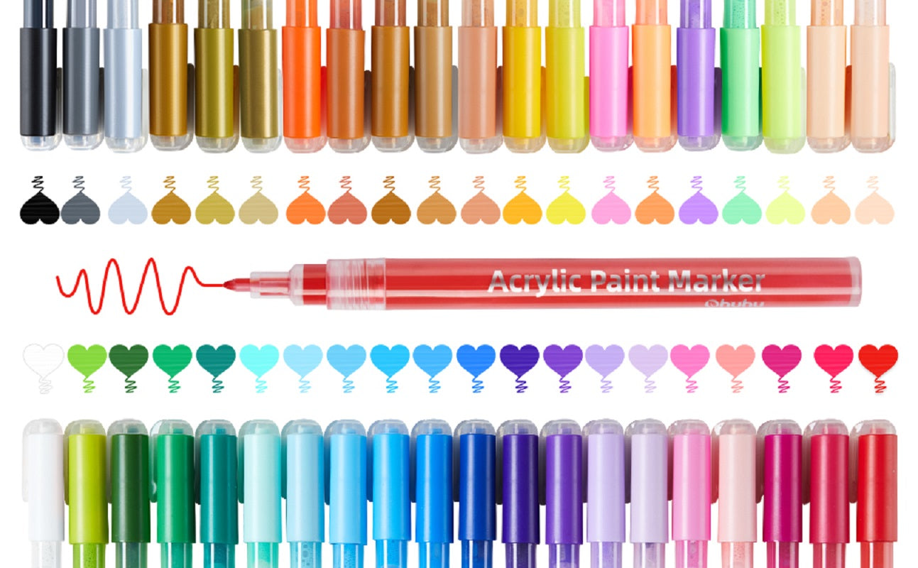 Ohuhu Set 40 Markere Acrilice, Baza Apa, Multicolor Y30-80600-22