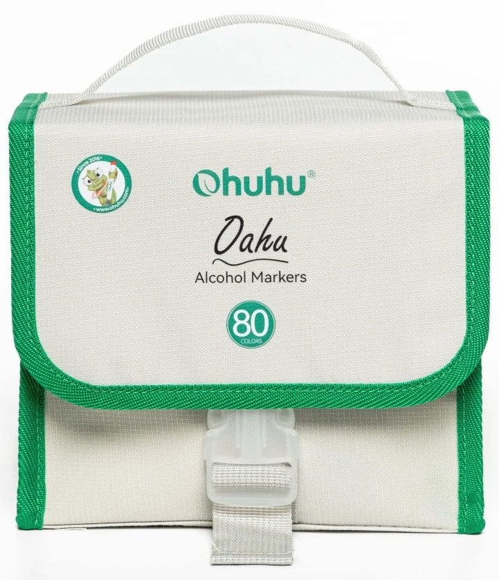 Ohuhu Oahu Set 80 Markere, Varf Dublu Fine&Chisel, Baza Alcool, Multicolor Y30-80403-64