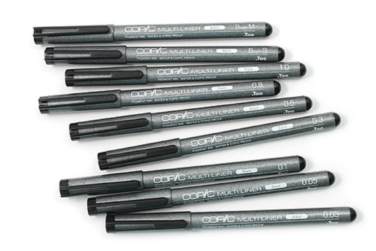 Set 9 Multiliner Copic, B-2, Negru