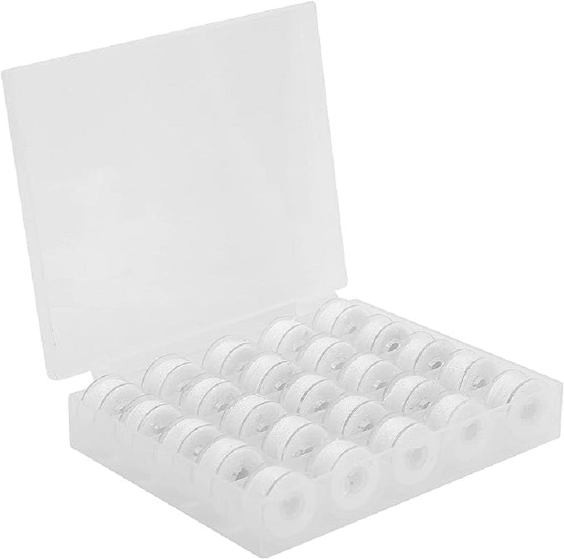 Set 25 Bobine De Broderie din Plastic, Preinfasurate Cu Fir, Carcasa Din Plastic, Pentru Masini De Brodat Si Cusut