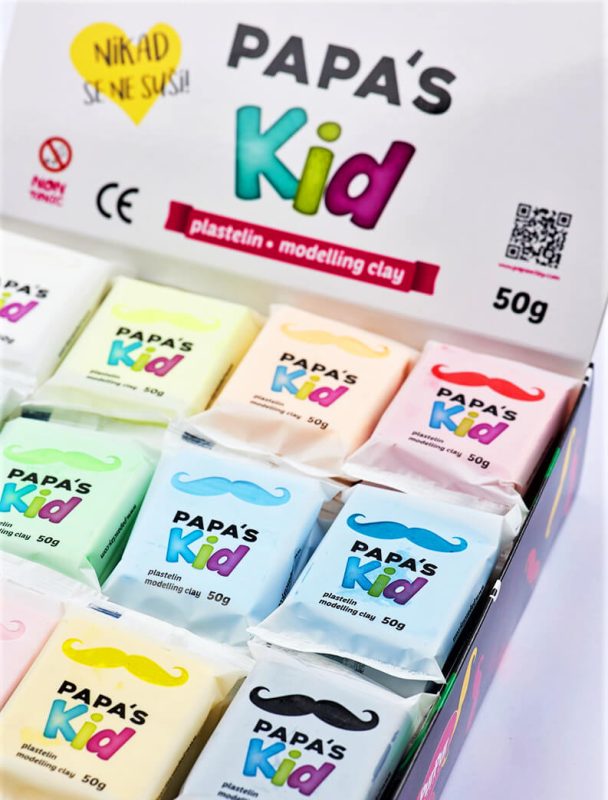Papa's Kid Set 48 Plastiline Ecologice, Multicolor