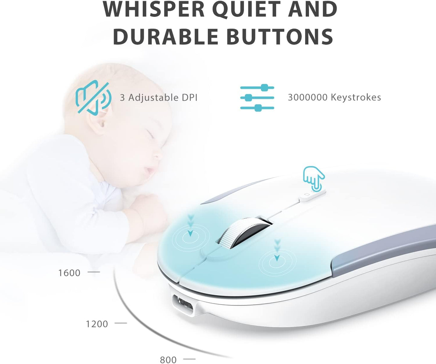 Tastatura Si Mouse Combo iClever GK08, 2.4G Wireless, Fara Fir, Reincarcabila, Design Ergonomic, Stabila, Silentioasa, DPI Reglabil 800-1200-1600, Culoare Argintiu