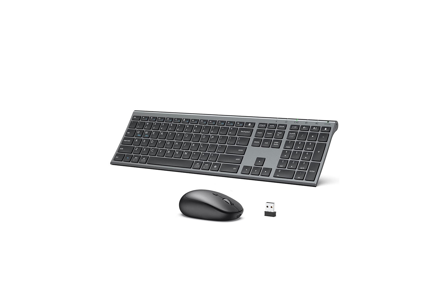 Tastatura Si Mouse Combo iClever DK03, Bluetooth 4.2 + 2.4G, Fara Fir, Ultra Subtire, Multi Dispozitive