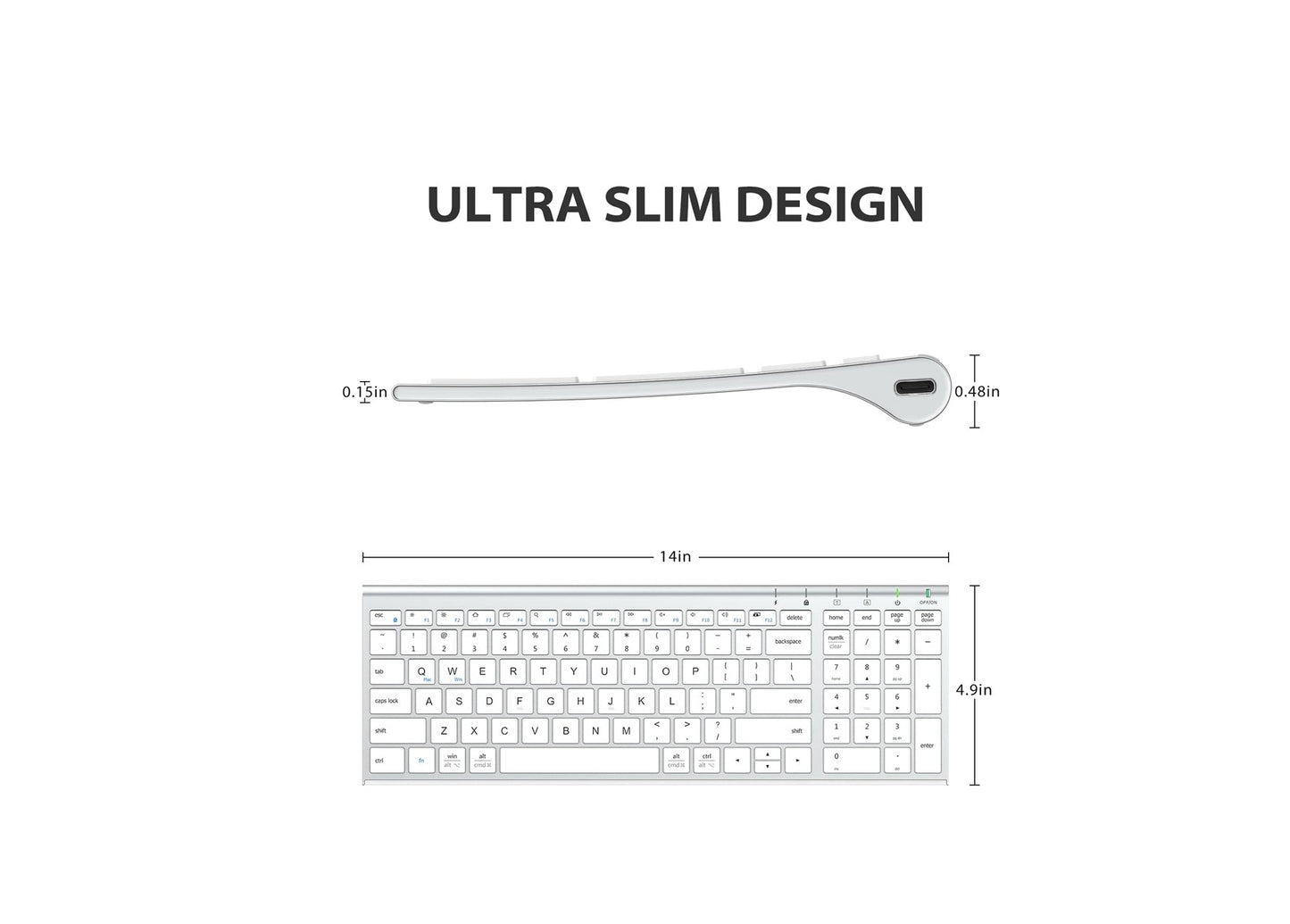 Tastatura Si Mouse Combo iClever GK03, 2.4G Wireless, Fara Fir, Reincarcabila, Design Ergonomic, Subtire, Stabila