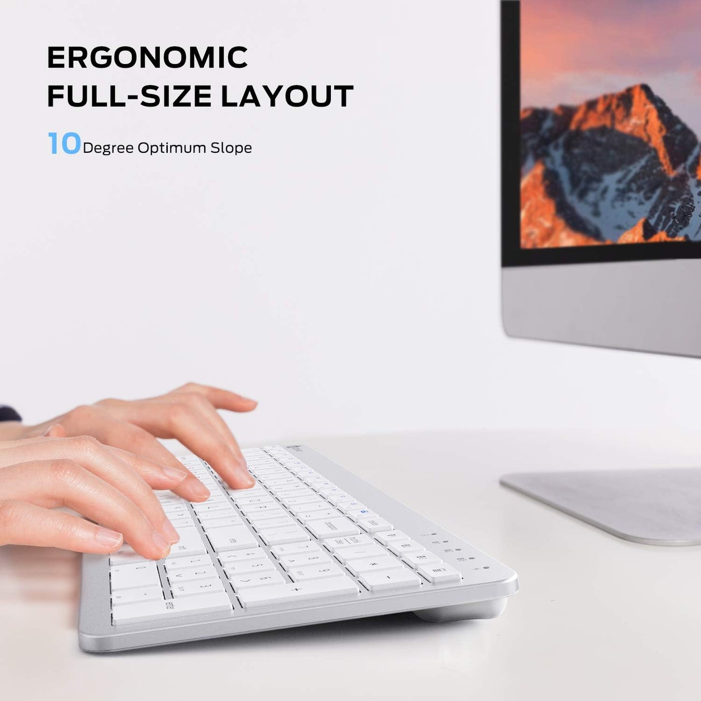 Tastatura iClever BKA26S, Bluetooth 5.1, Reincarcabila, Multi Dispozitive, Design Ergonomic, Conexiune Stabila, Incarcare Rapida, Argintiu