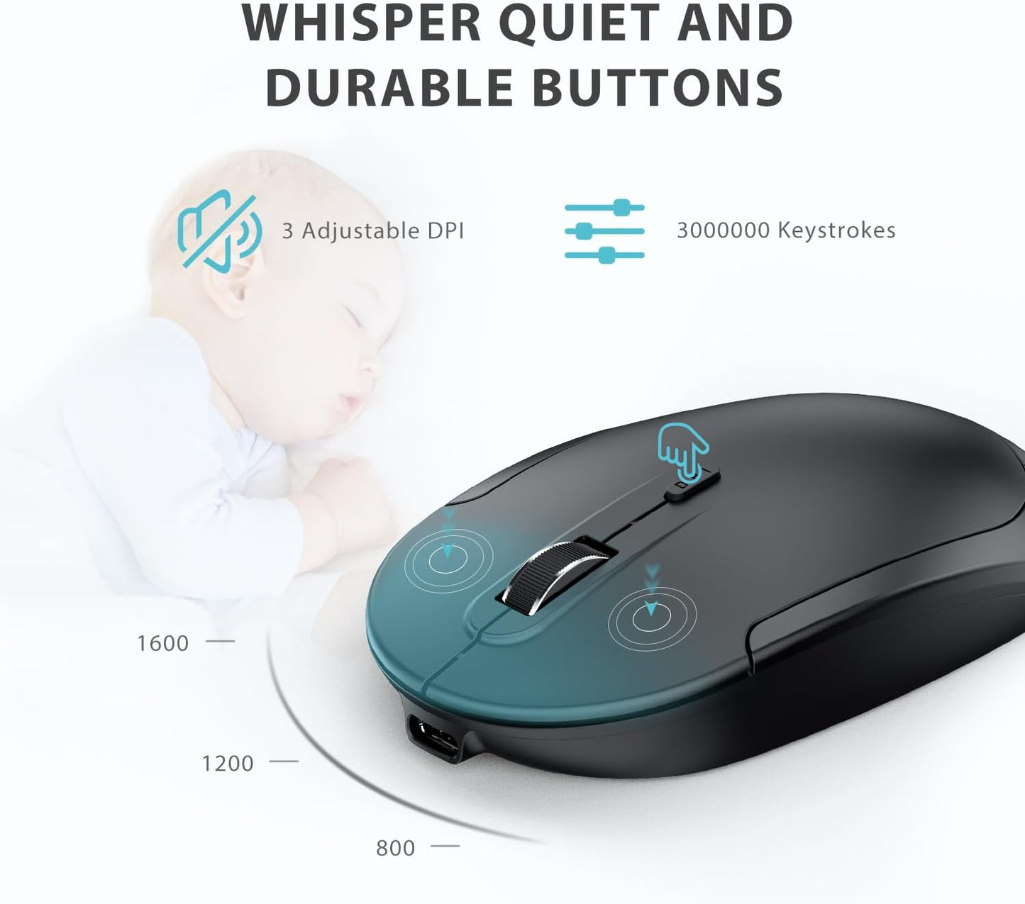 Tastatura Si Mouse Combo iClever GK08, 2.4G Wireless, Fara Fir, Reincarcabila, Design Ergonomic, Stabila, Silentioasa, DPI Reglabil 800-1200-1600, Culoare Negru