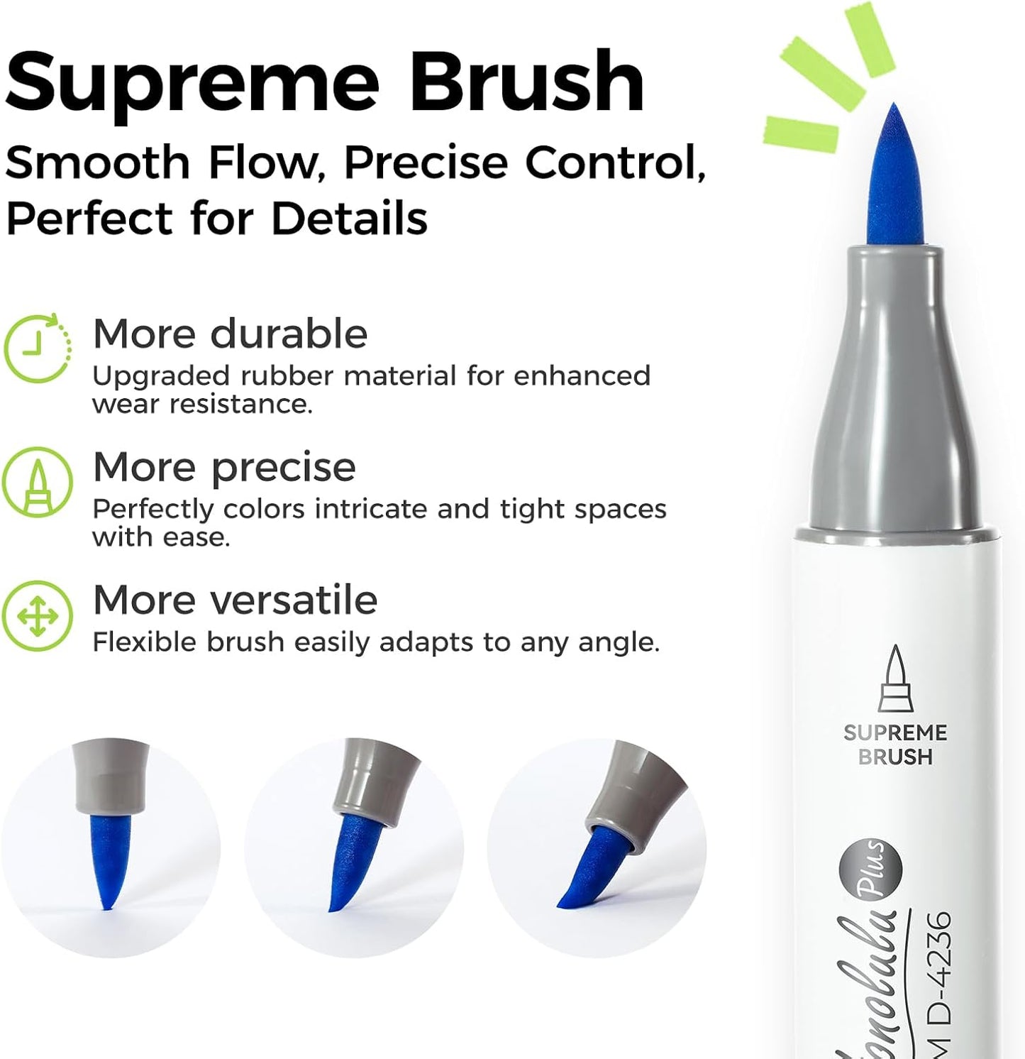 Ohuhu Honolulu Plus, Series Supreme, Set 24 Markere, Baza Alcool, Dual Tips Brush&Chisel, Cu Vârf Pensulă Din Cauciuc, Multicolor, Y30-80403-44