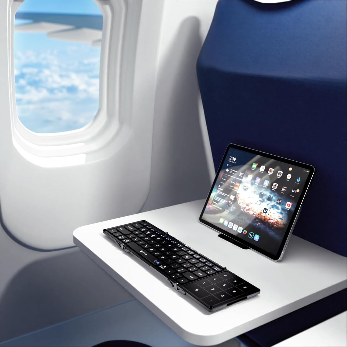 Tastatură Pliabilă iClever BK18, Bluetooth, Touchpad Si Numerică, Portabilă, Reîncărcabilă, USB-C, Compatibilă Cu iPad, iPhone, Laptop, Smartphone