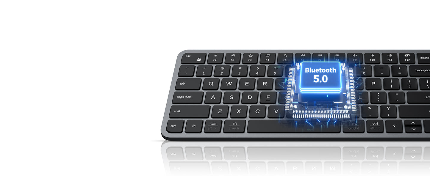 Tastatura Bluetooth iClever BK20, Dimensiune Compacta, Fara Fir, Multi Dispozitive, USB-C, Culoarea Negru
