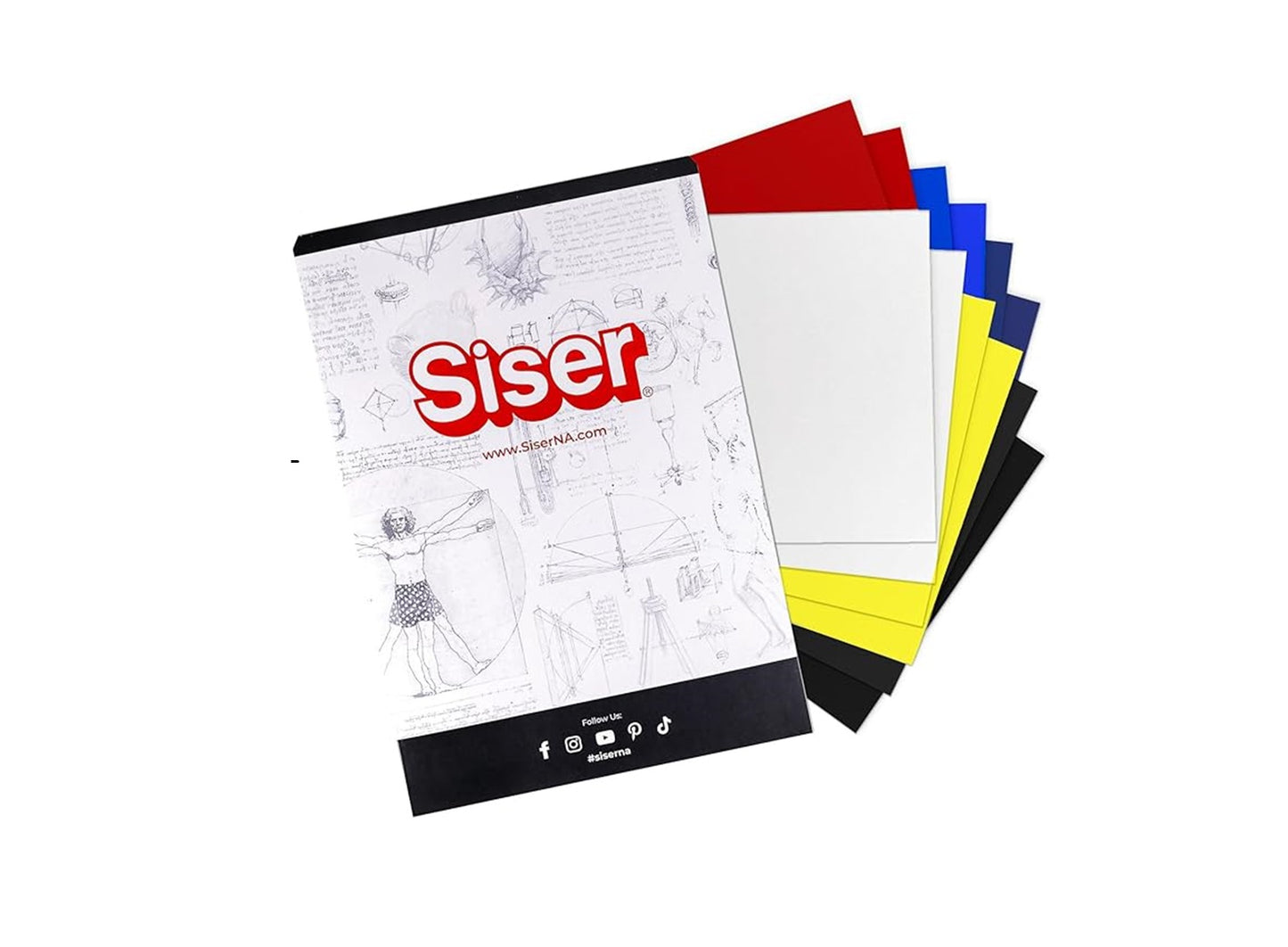 Siser EasyWeed P.S. Film HTV, Set 12 Coli A4, Culori Primare