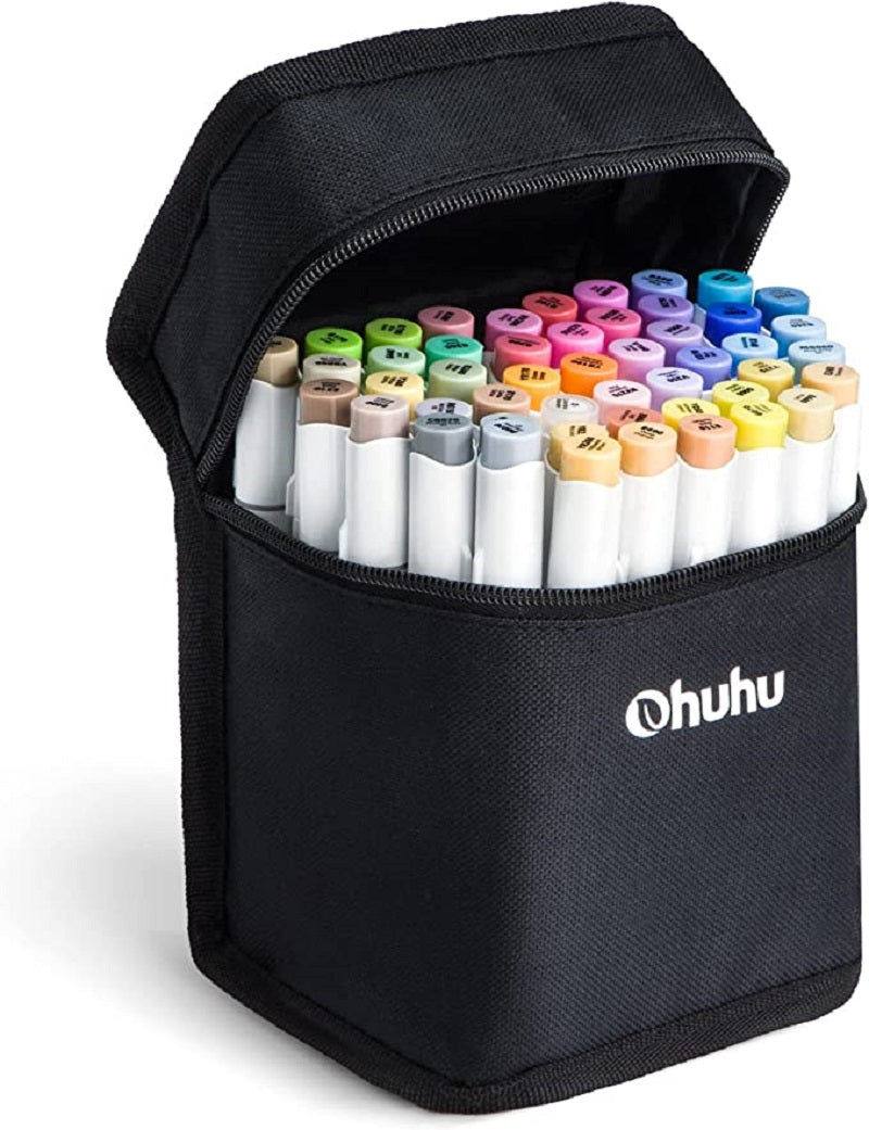 Ohuhu Honolulu Set 48 Markere, Baza Alcool, Dual Tips Brush&Chisel, Mid Tone Y30-80403-66