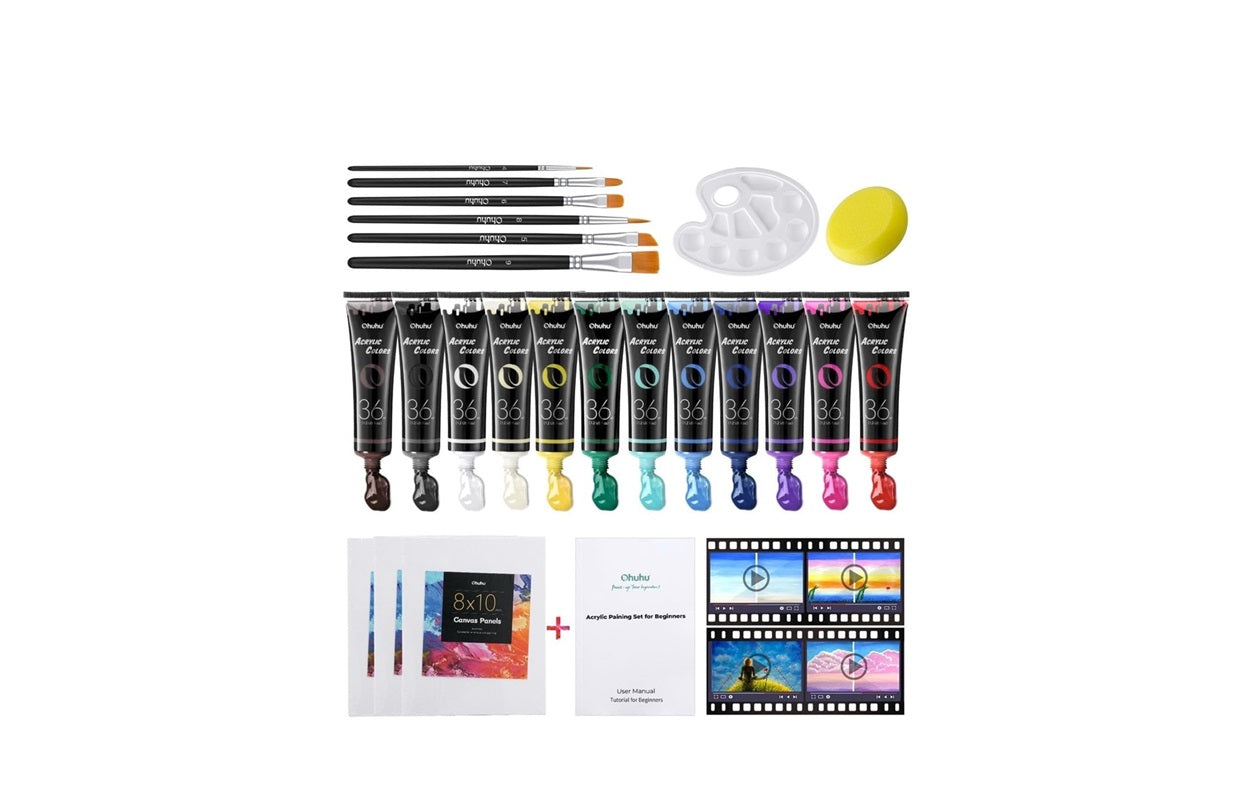 Ohuhu Set Vopsea Acrilica Pentru Incepatori Cu Tutorial Y30-80700-42