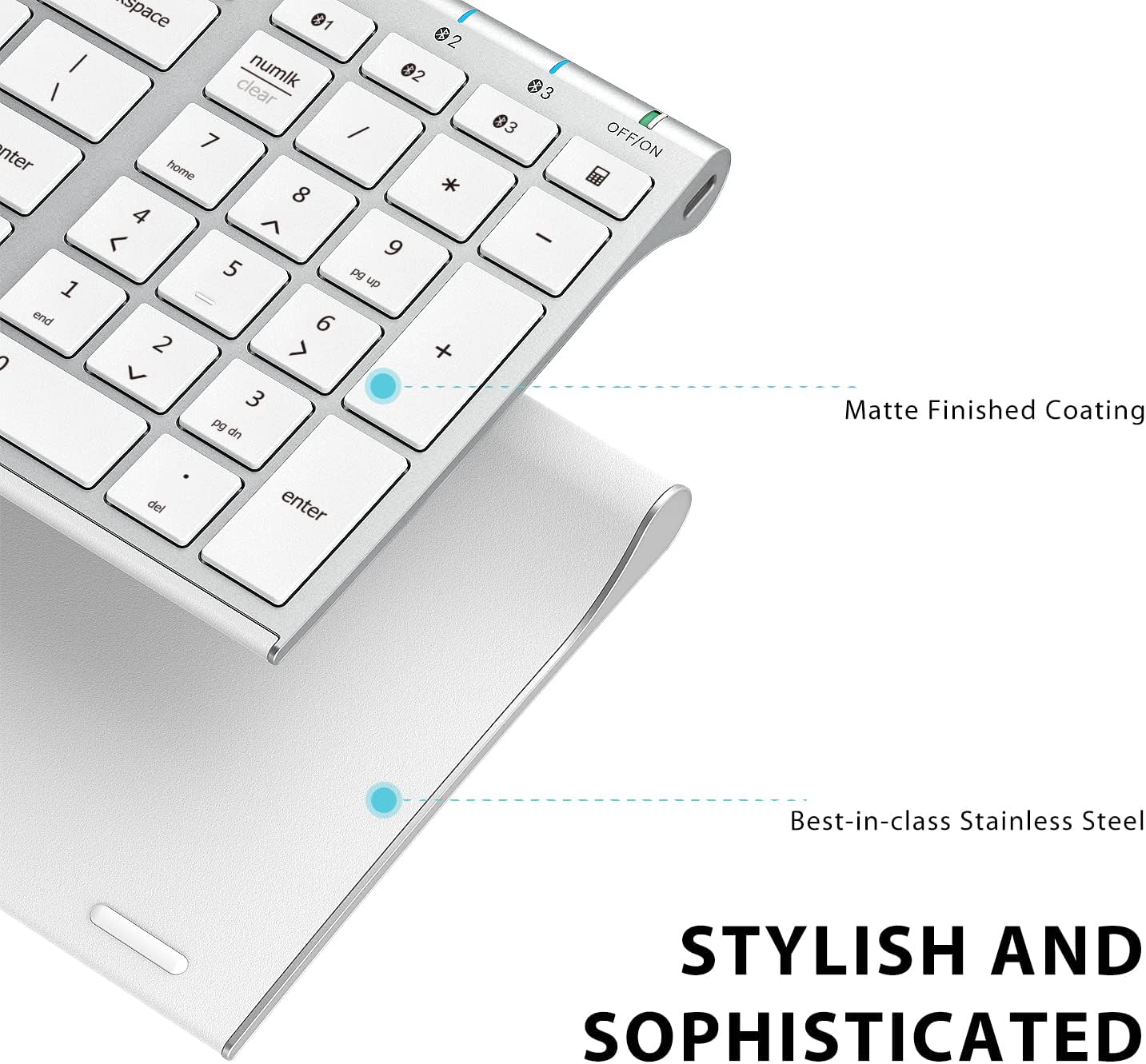 Tastatura Bluetooth 5.1 iClever IC-BK10, Fara Fir, Ultra Subtire, Reincarcabila, Multi Dispozitive, 99 Taste, USB-C, Design Ergonomic, Gri
