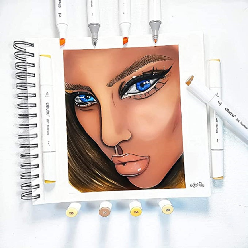 Ohuhu Honolulu B Set 24 Markere, Varf Dublu Brush & Fine, Baza Alcool, Skin Tone Y30-80400-78