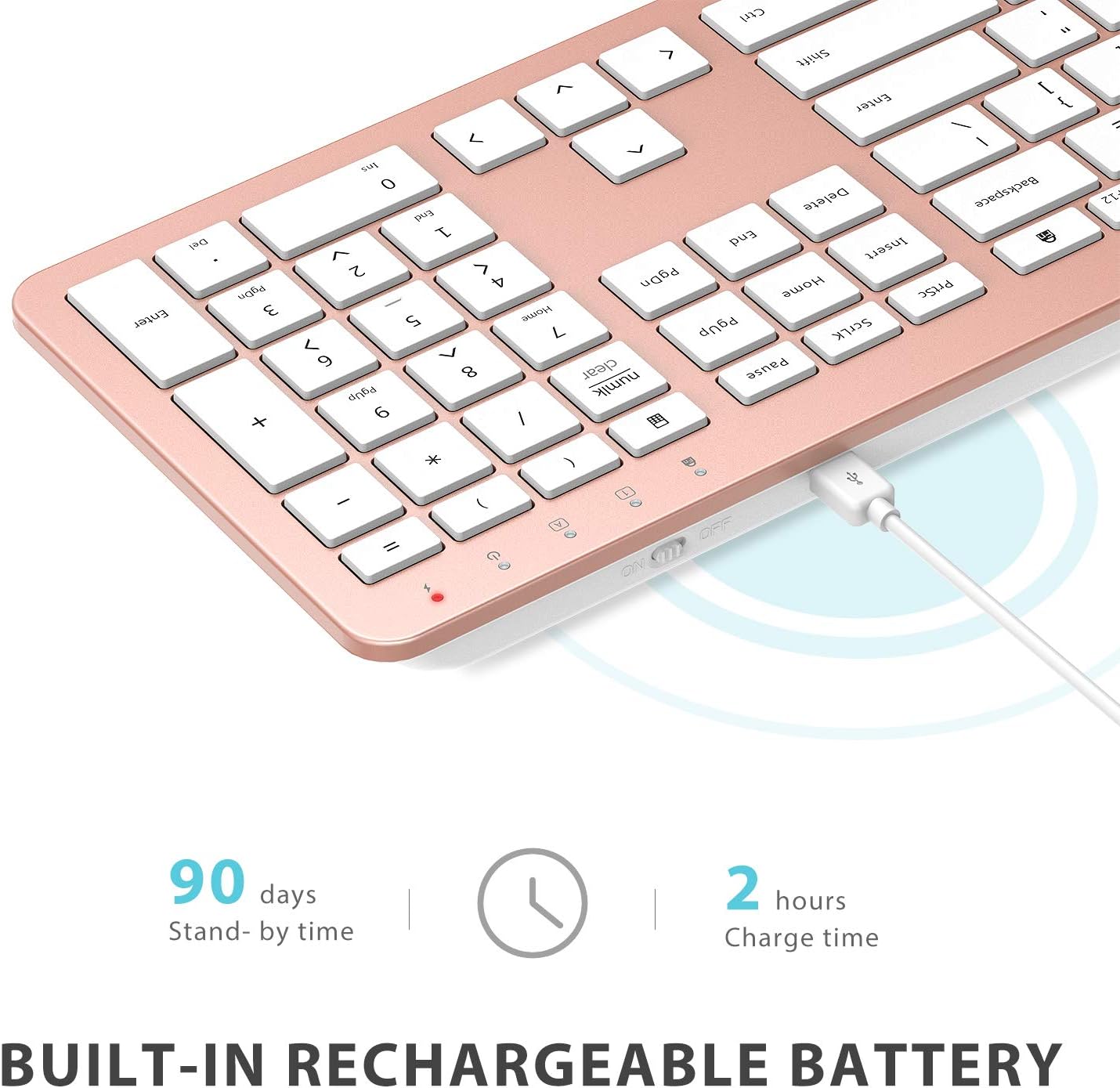 Tastatura Si Mouse Combo iClever GK08, 2.4G Wireless, Fara Fir, Reincarcabila, Design Ergonomic, Stabila, Silentioasa, DPI Reglabil 800-1200-1600, Culoare Roz
