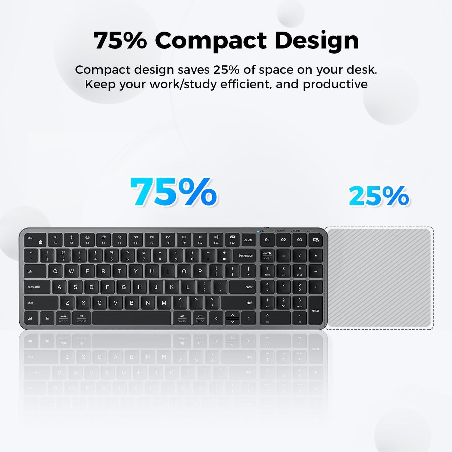 Tastatura Bluetooth iClever BK20, Dimensiune Compacta, Fara Fir, Multi Dispozitive, USB-C, Culoarea Negru