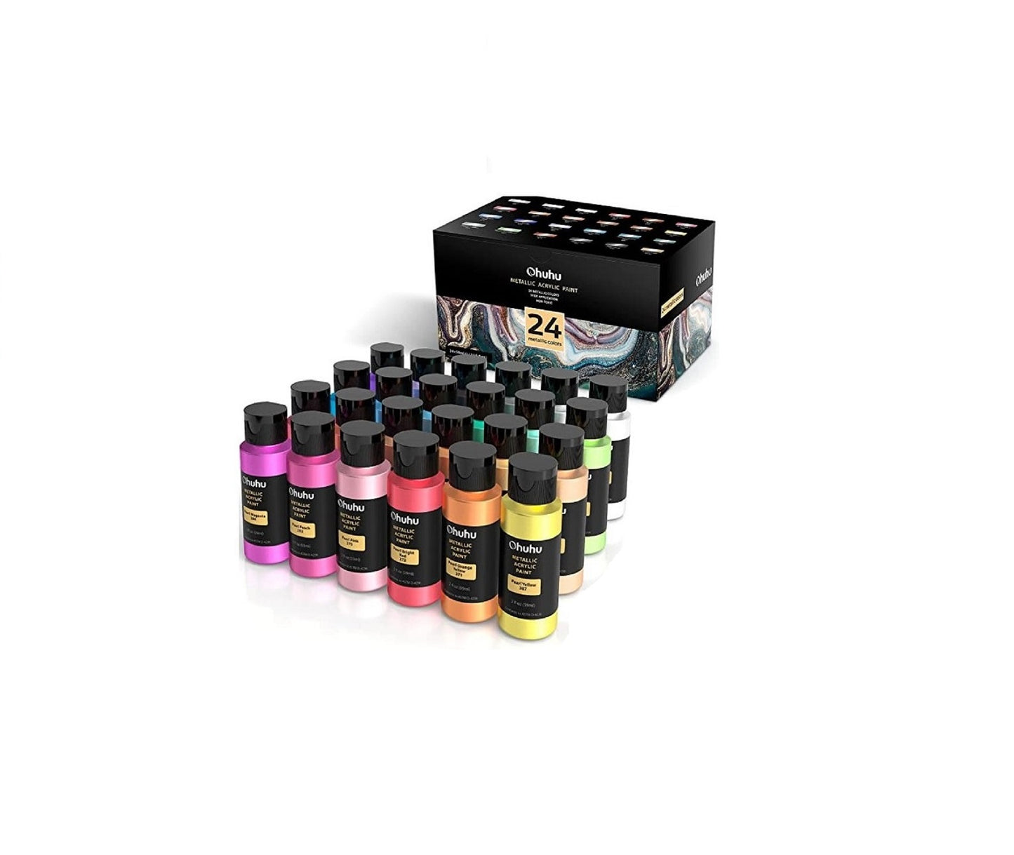 Ohuhu Set 24 Acuarele Acrilice 59 ml/Tub Metalic Tones Y30-80700-34