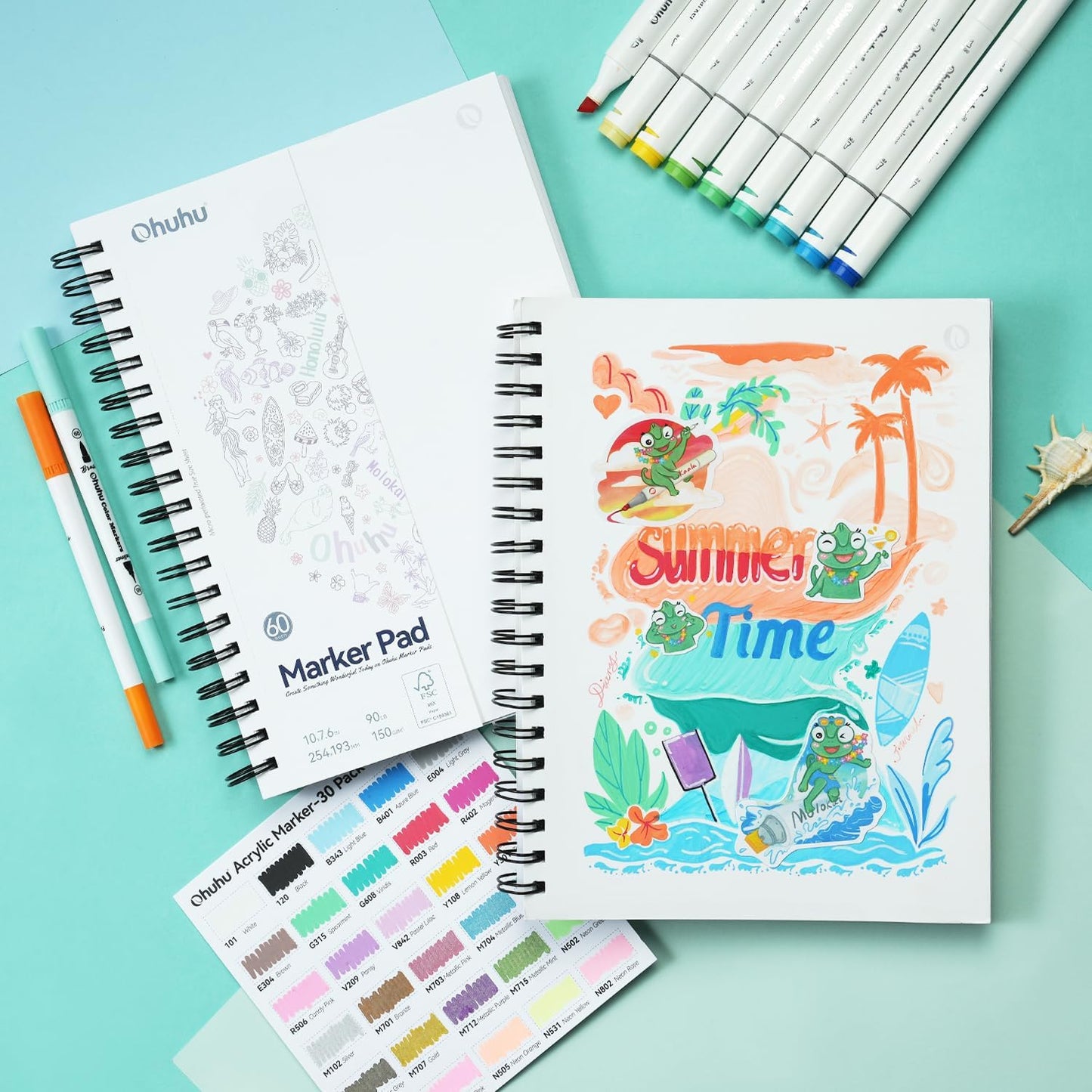 Ohuhu Marker Pads, Sketchbooks Pentru Markere Cu Alcool Si Apa Y44-83000-43