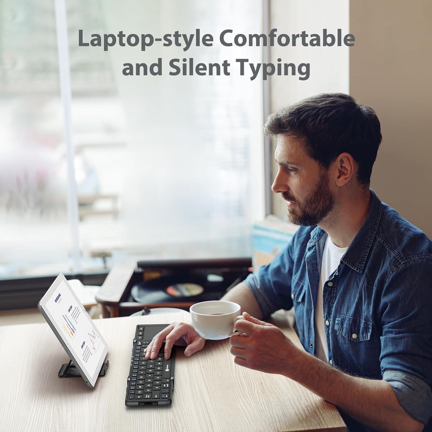 Tastatura Bluetooth 5.1 iClever IC-BK08, Pliabila, Touchpad, USB-C, Constructie Solida Din Aluminiu, Multi Dispozitive, Sisteme De Operare Multiple, 65 Taste, Portabila