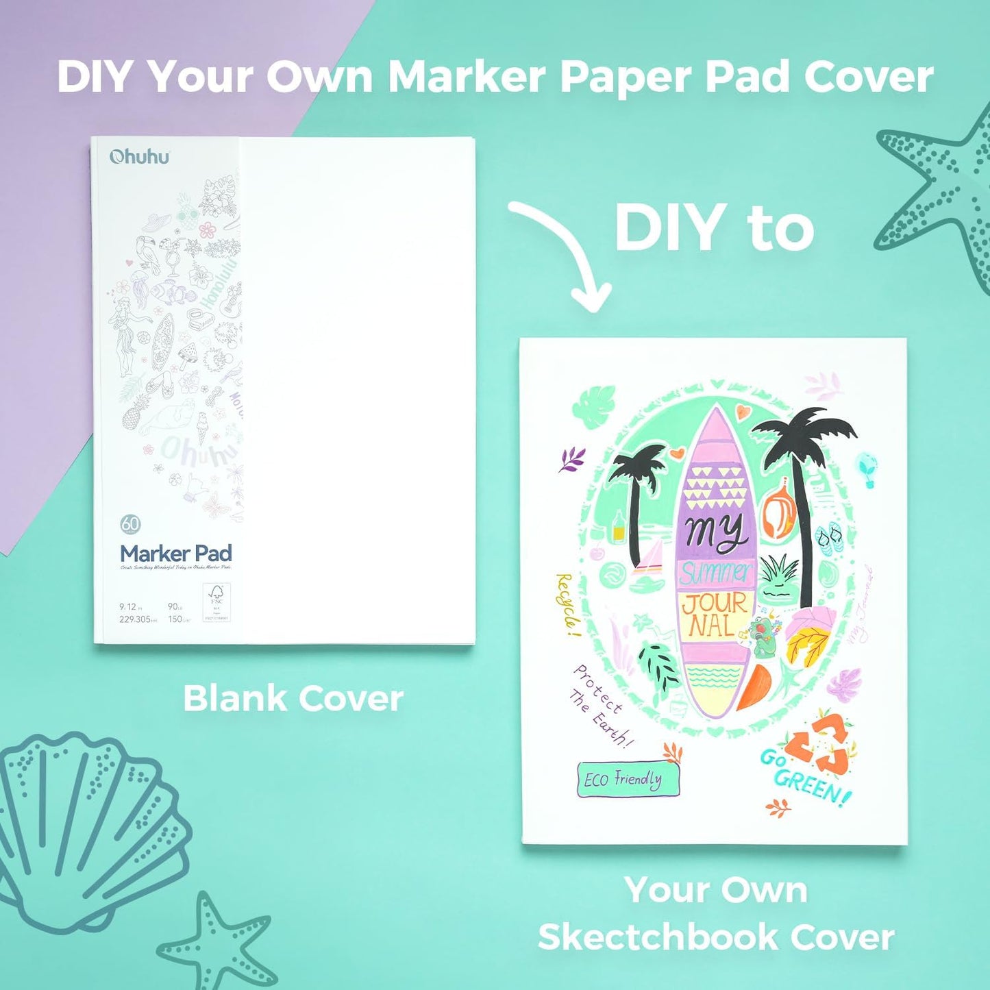 Ohuhu Marker Pads, Sketchbooks Pentru Markere Cu Alcool Si Apa Y44-83000-44