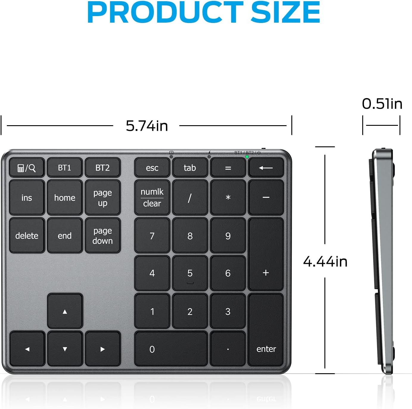 Tastatura Numerica iClever IC-KP10, Wireless, Fara Fir, Bloc Numeric Aluminiu, Reincarcabila USB-C, 34 Taste