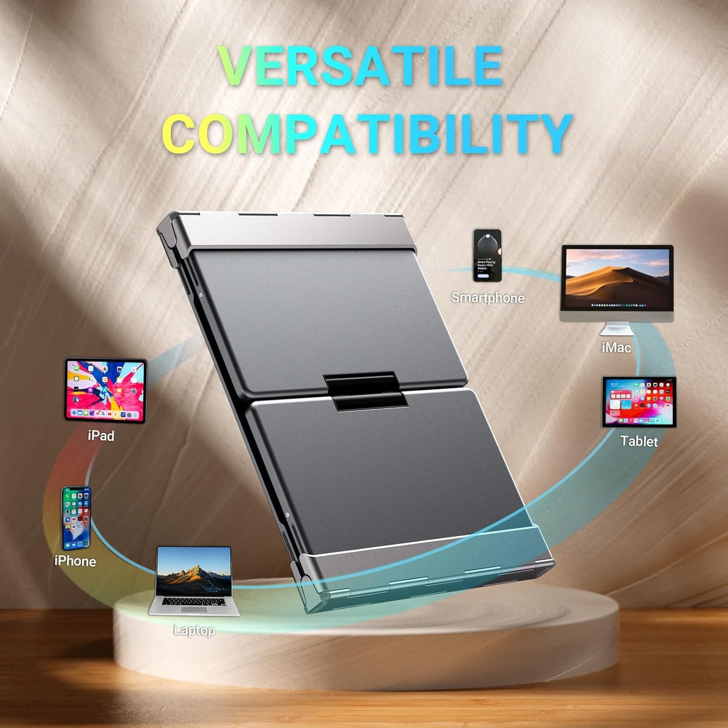 Tastatura iClever IC-BK05S, Bluetooth 5.1, Pliabila, Reîncărcabilă USB-C,Conectare Până La 4 Dispozitive, Baza Din Aliaj De Aluminiu, Calitate Aeronautica
