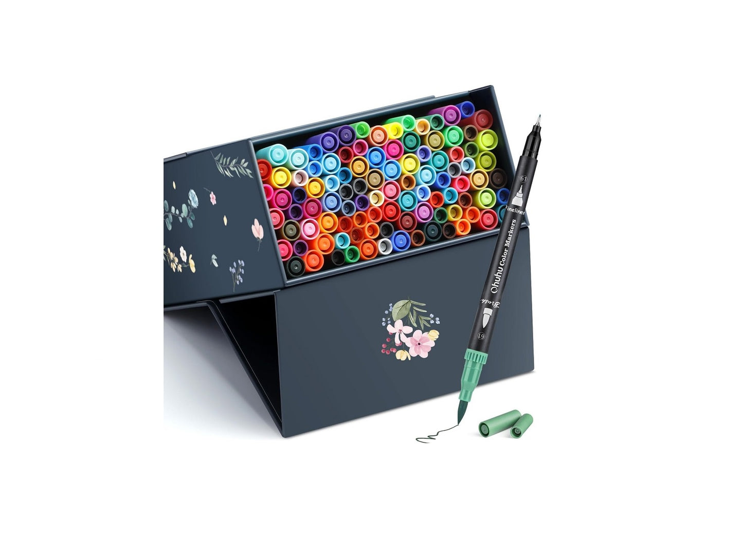 Ohuhu Maui Series Set 100 Markere, Baza Apa, Dual Tips Brush&Fineliner, Multicolor Y30-80600-39
