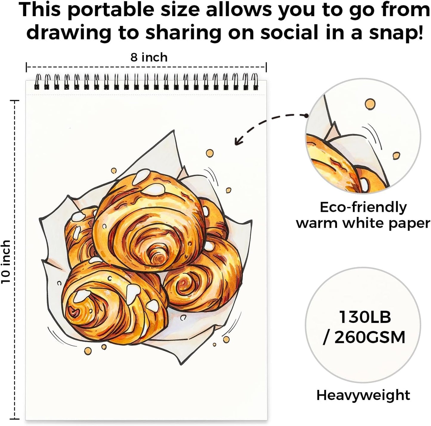Ohuhu Carte De Colorat „Enjoy The Sweet Moment” – 40 Modele Față-Verso, Hârtie Groasă, Spirală Sus, 20x25 cm, Y44-83000-64