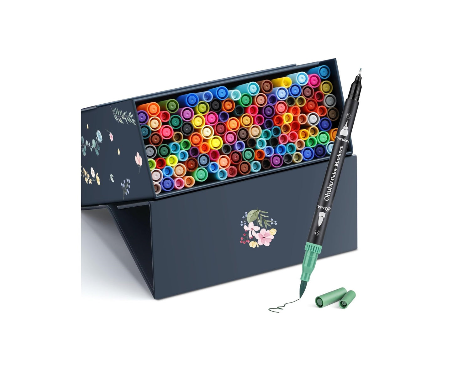Ohuhu Maui Series Set 120 Markere, Baza Apa, Dual Tips Brush&Fineliner, Multicolor Y30-80600-40