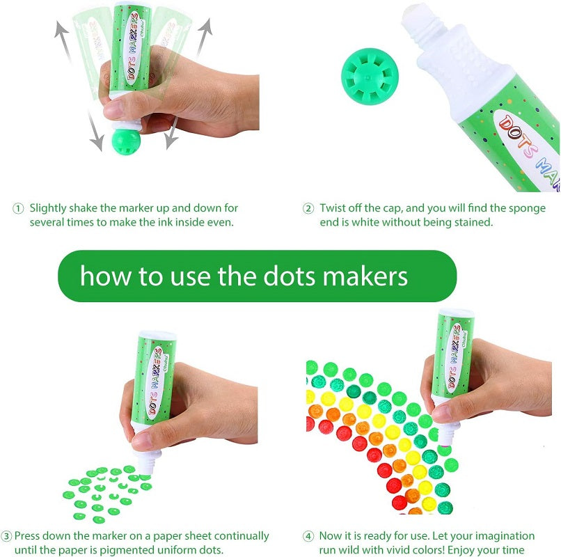 Ohuhu Set 12 Dots Markere Baza Apa Multicolor Y30-80700-13