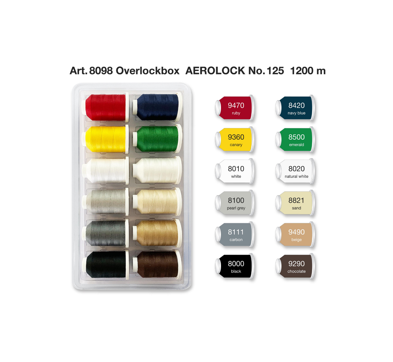 Blisterbox 12 Bobine Ata De Surfilat Aerolock No.125 Madeira 8098