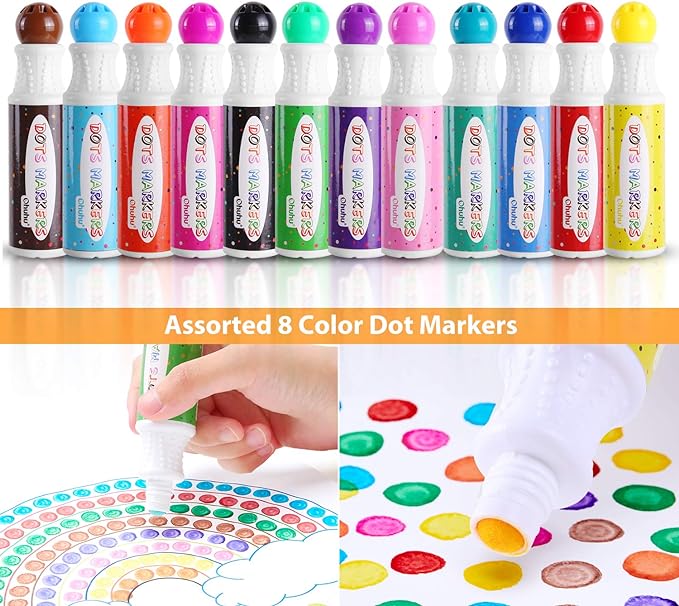 Ohuhu Set 12 Dots Markere Baza Apa Multicolor Y30-80700-13