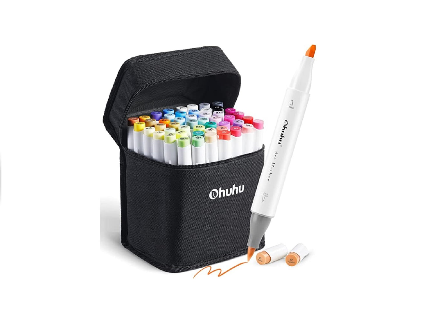 Ohuhu Honolulu Set 48 Markere, Baza Alcool, Dual Tips Brush&Chisel, Multicolor Y30-80401-94
