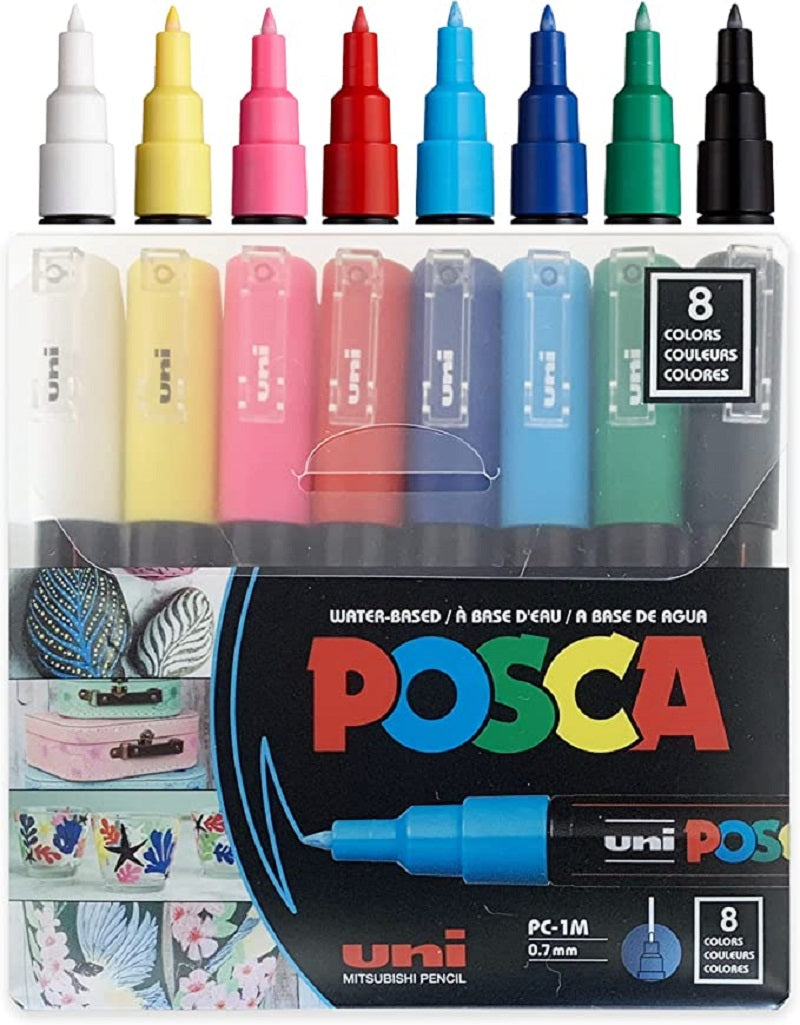 Posca Paint Marker 8 Culori PC-1M Extra Fine Basic Set