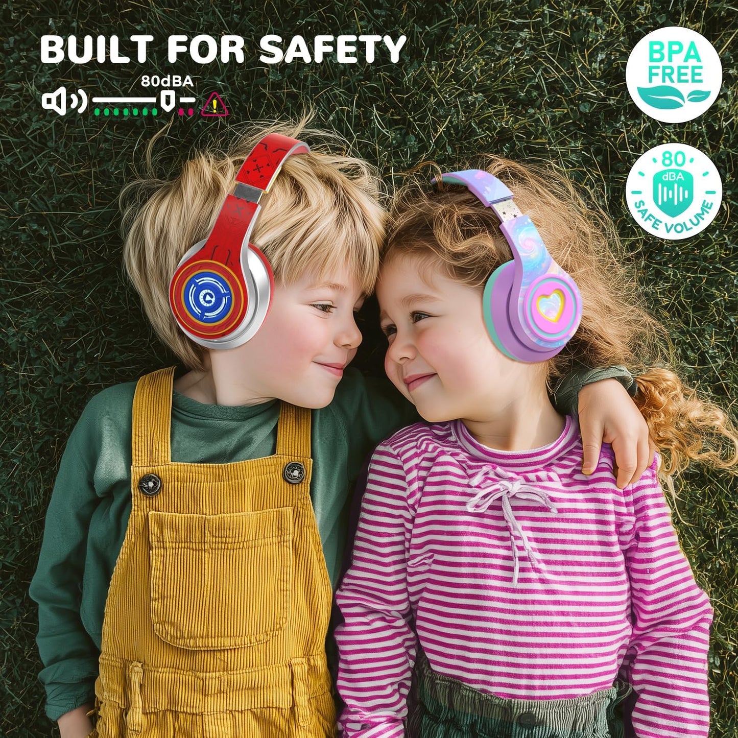 Căști iClever Auraa, Anulare Activă Zgomot, Iluminare LED, Bluetooth 6.0, Volum Sigur 80dBA, Redare 47h, Wireless, Microfon