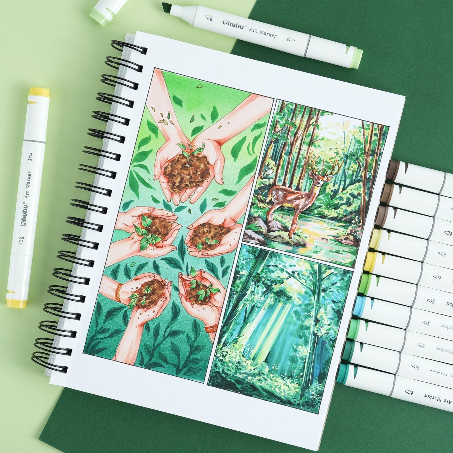 Ohuhu Marker Pads, Sketchbooks Pentru Markere Cu Alcool Si Apa Y44-83000-43