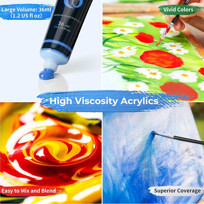 Ohuhu Set Vopsea Acrilica Pentru Incepatori Cu Tutorial Y30-80700-42