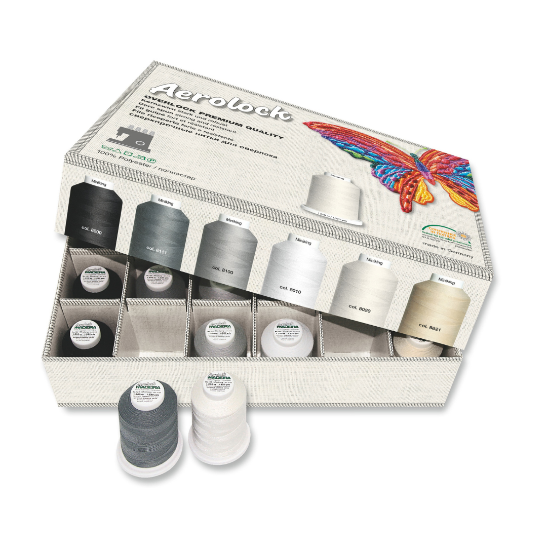 Set 24 Bobine Ata De Surfilat Aerolock No.125 Madeira 9118B