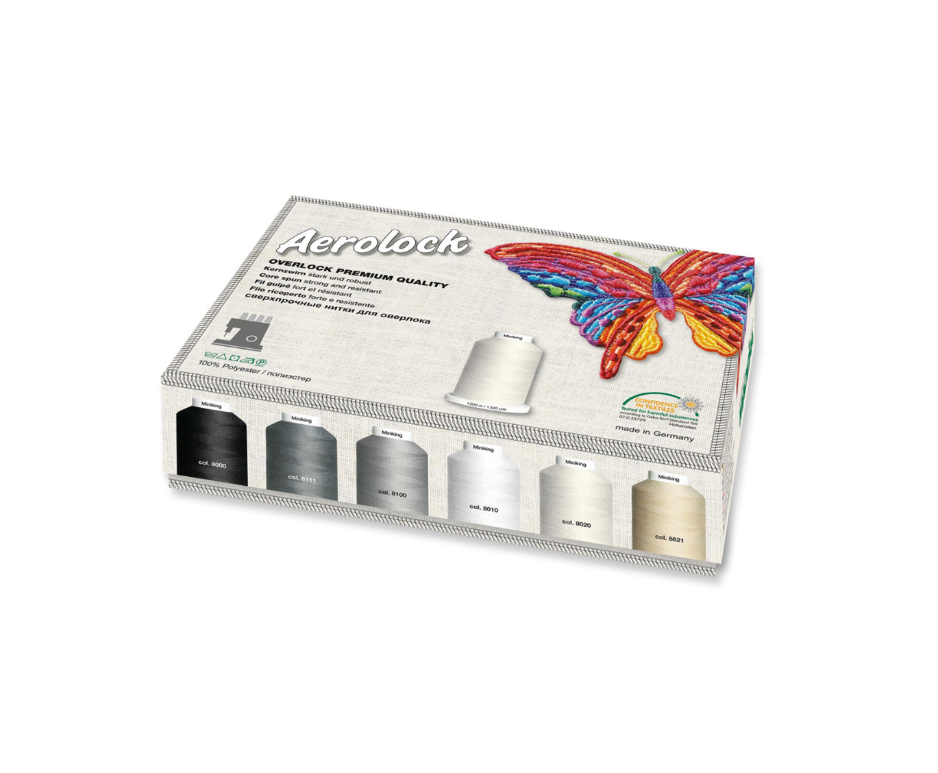 Set 24 Bobine Ata De Surfilat Aerolock No.125 Madeira 9118B