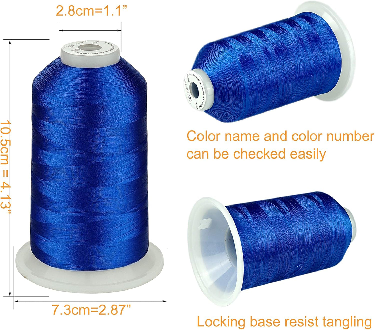 Set Ață De Brodat 4 Bobine - 5000 m, Tonuri Blue