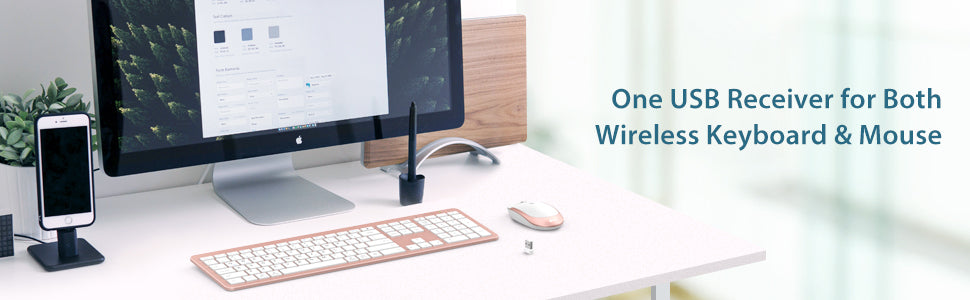 Tastatura Si Mouse Combo iClever GK08, 2.4G Wireless, Fara Fir, Reincarcabila, Design Ergonomic, Stabila, Silentioasa, DPI Reglabil 800-1200-1600, Culoare Roz