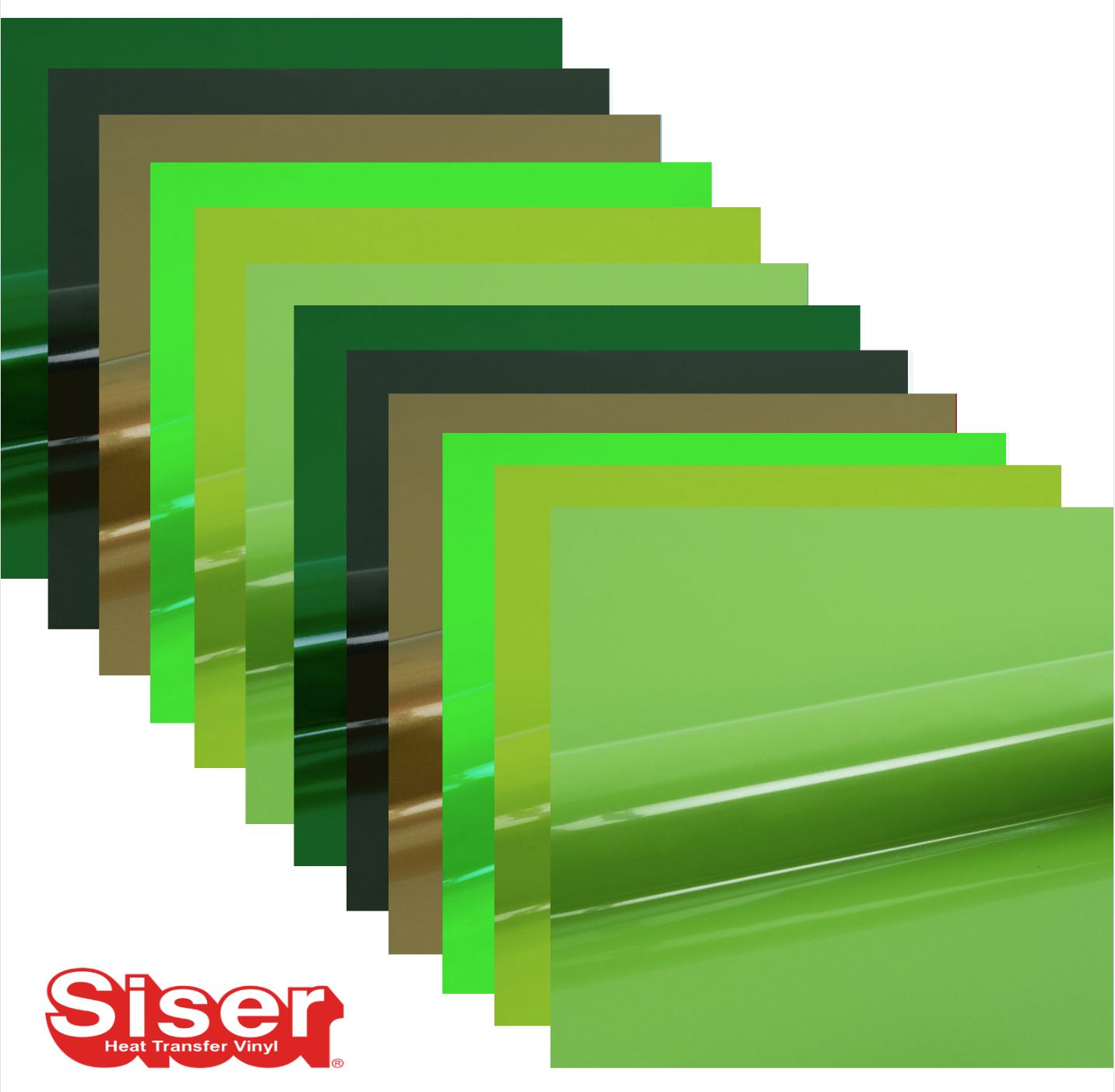 Siser EasyWeed P.S. Film HTV, Set 12 Coli A4, Culori Envy