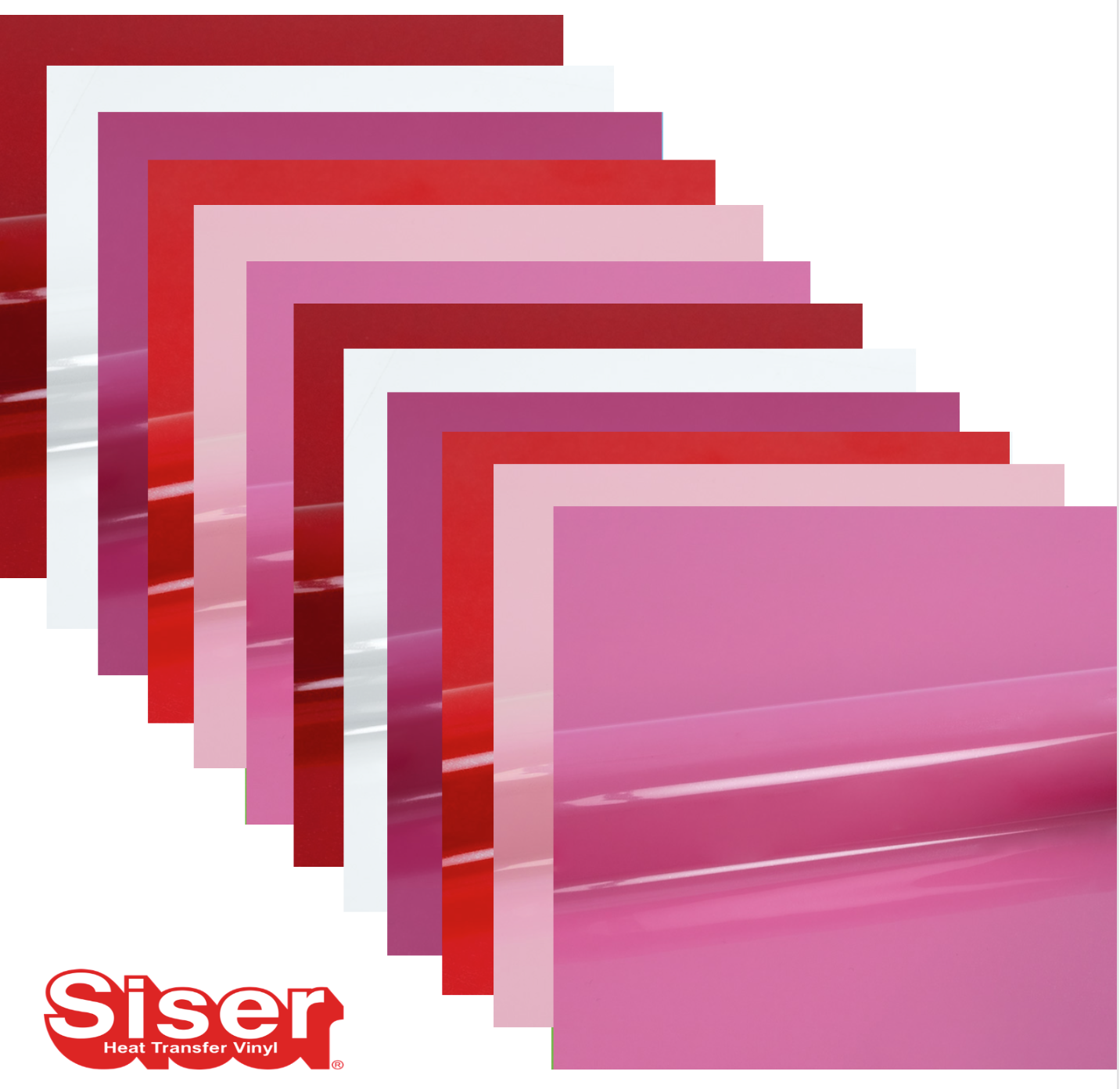 Siser EasyWeed P.S. Film HTV, Set 12 Coli A4, Culori Dulci