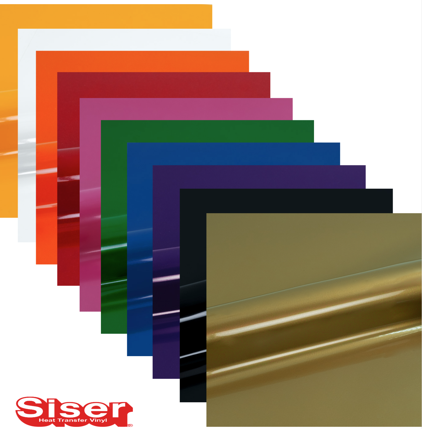 Siser EasyWeed P.S. Film HTV, Set Top 10 Culori, Coli A4, Multicolor