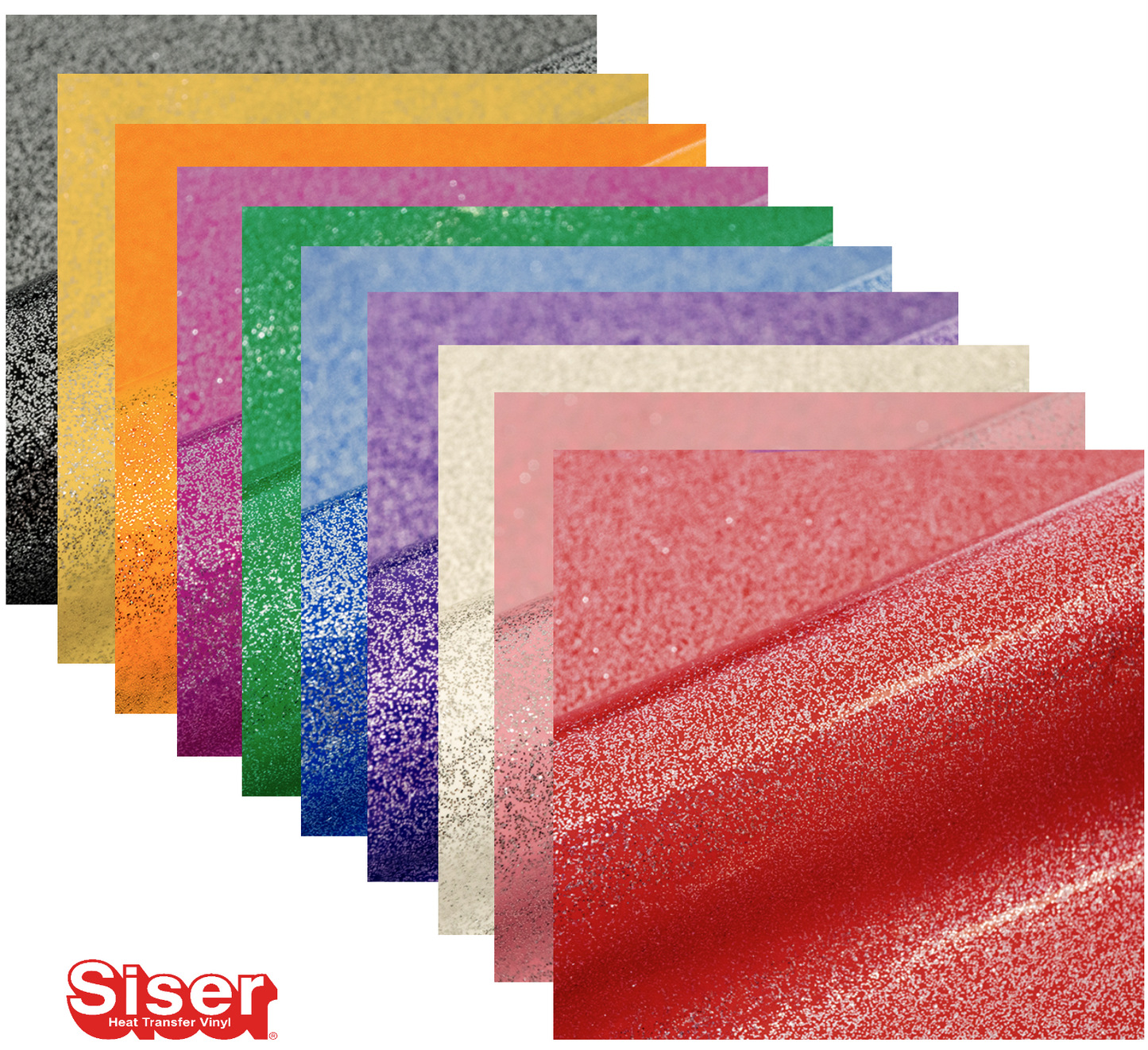 Siser Sparkle P.S. Film HTV, Set 10 Coli A4, Multicolor