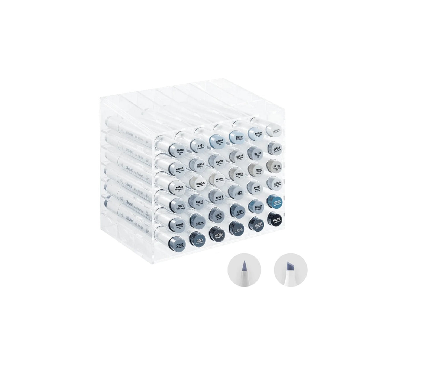 Ohuhu Honolulu Set 36 Markere, Varf Dublu Brush&Chisel, Baza Alcool, Gray Tone Y30-80401-97